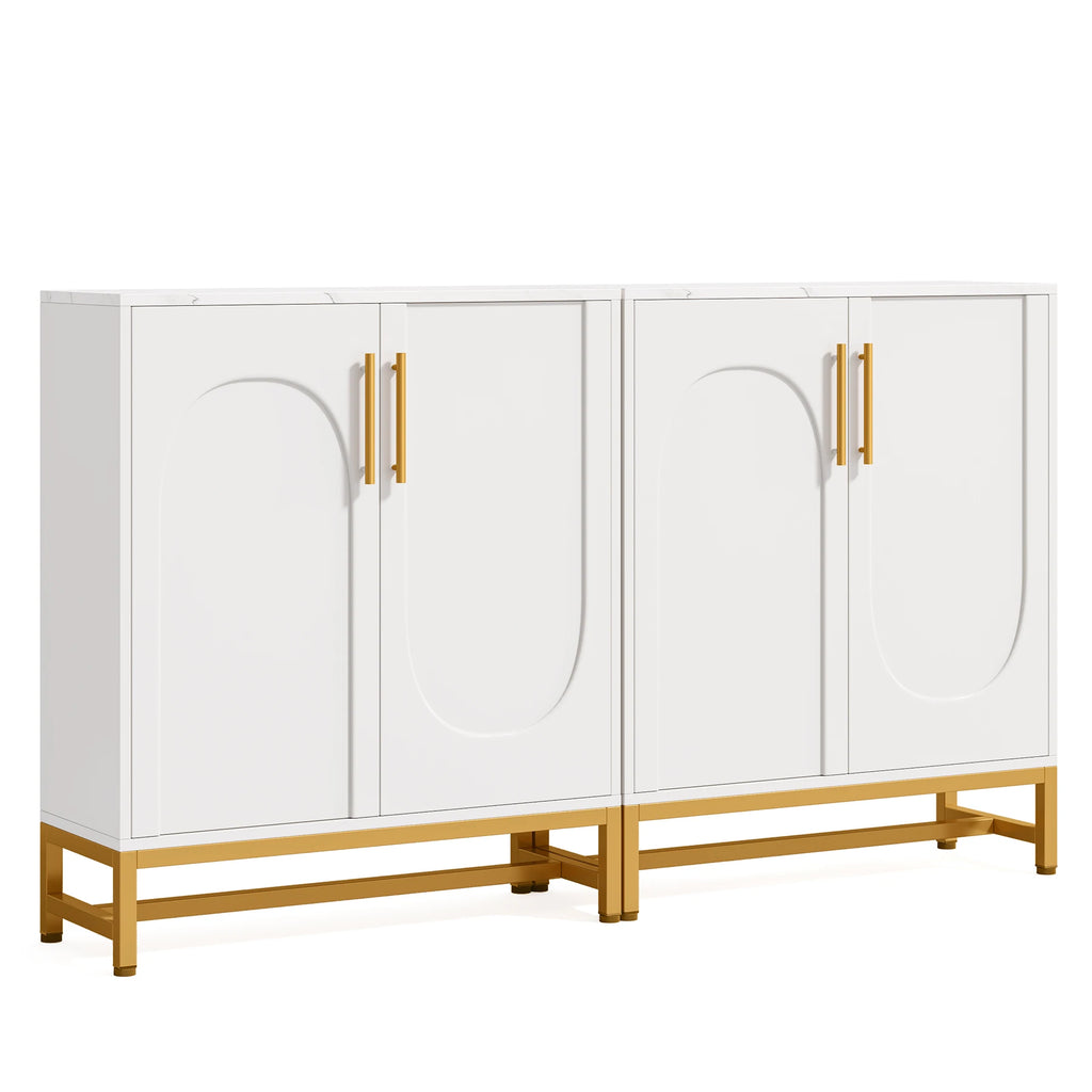 Tribesigns Modern White & Gold Sideboard Cabinet