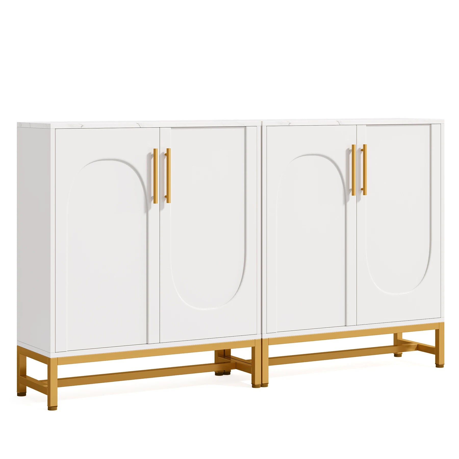 Tribesigns Modern White & Gold Sideboard Cabinet