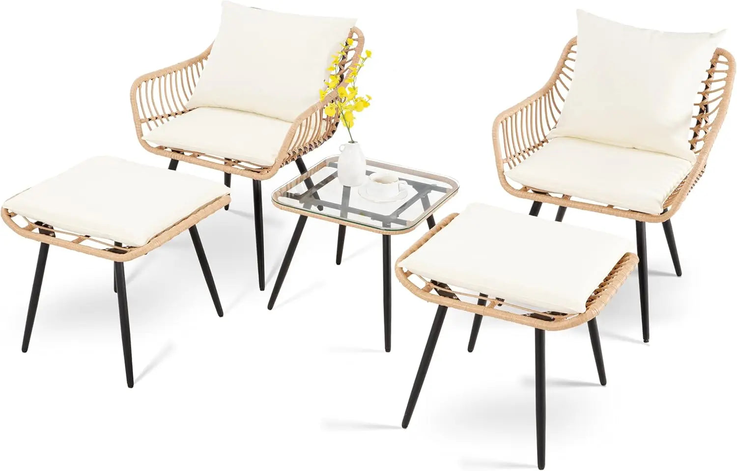 NGDUO 5-Piece Patio Bistro Set – Cozy & Versatile Outdoor Seating