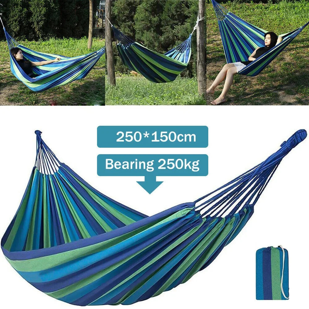 Double Canvas Camping Hammock – Portable Outdoor Relaxation
