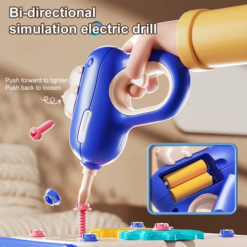 Children’s Play Tool Set with Electric Drill – Educational DIY Toolbox Toy