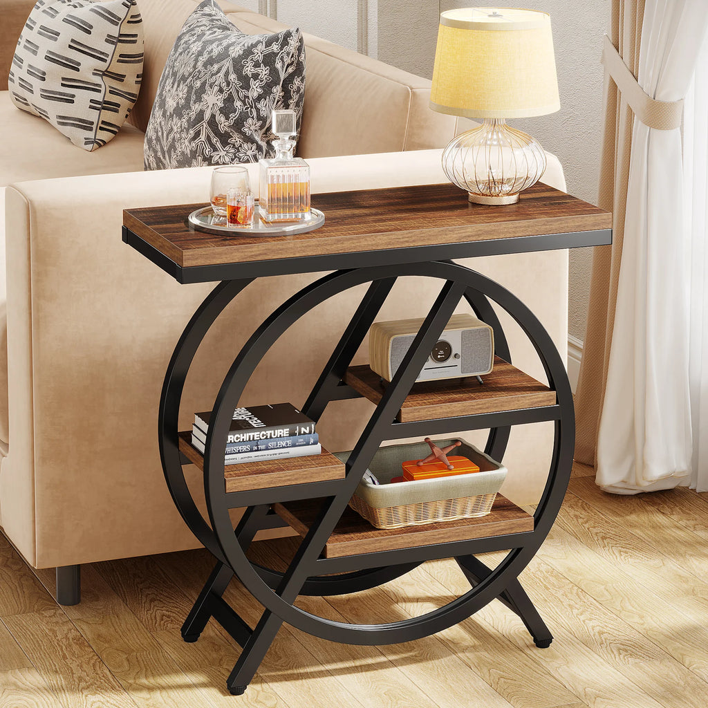 Tribesigns Industrial 3-Tier End Table – Rustic Elegance & Smart Storage