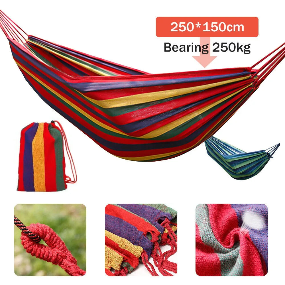 Double Canvas Camping Hammock – Portable Outdoor Relaxation