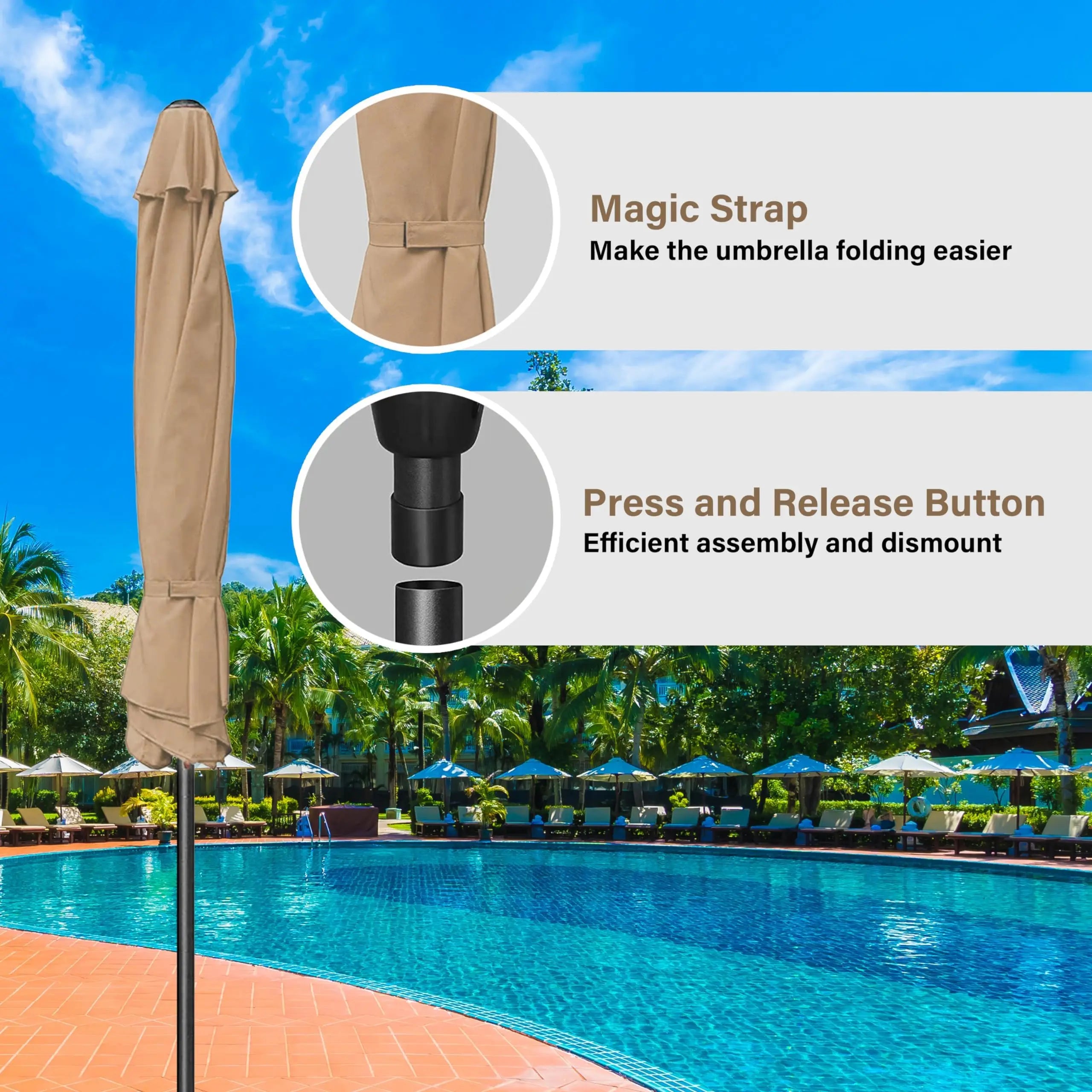 9ft Outdoor Patio Umbrella – Waterproof & UV Resistant