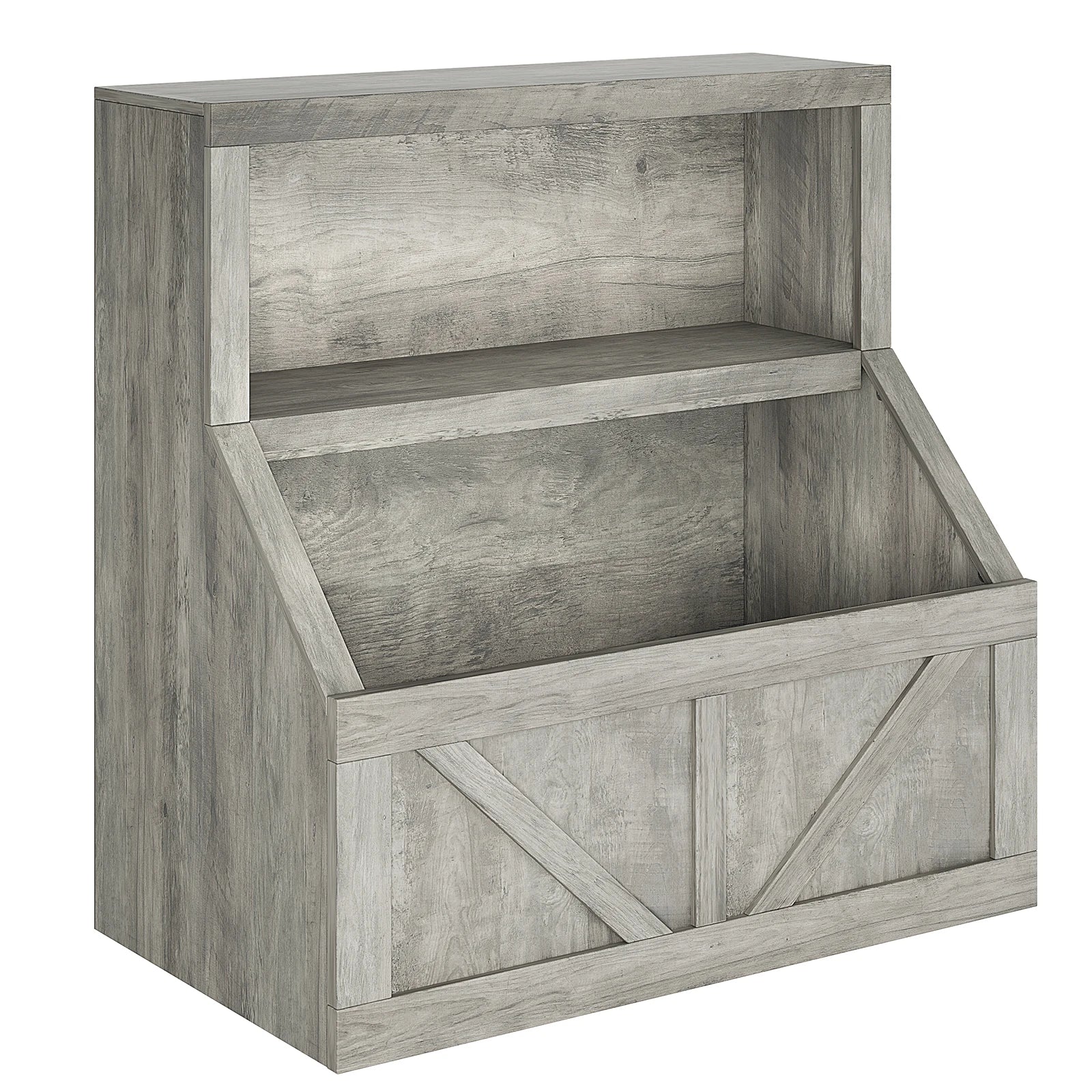 ids Bookshelf – Toy & Book Storage, Engineered Wood, Vintage White/Grey