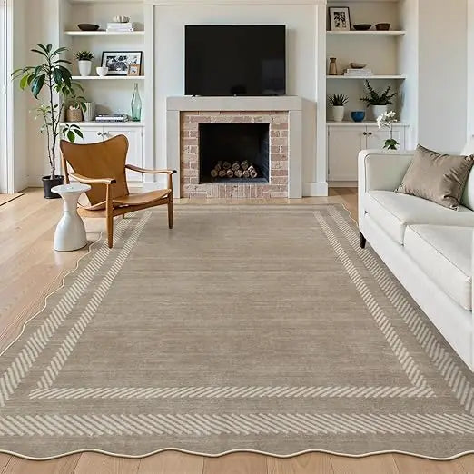 Modern Striped 8x10 Area Rug – Soft, Machine-Washable & Kid & Pet Friendly