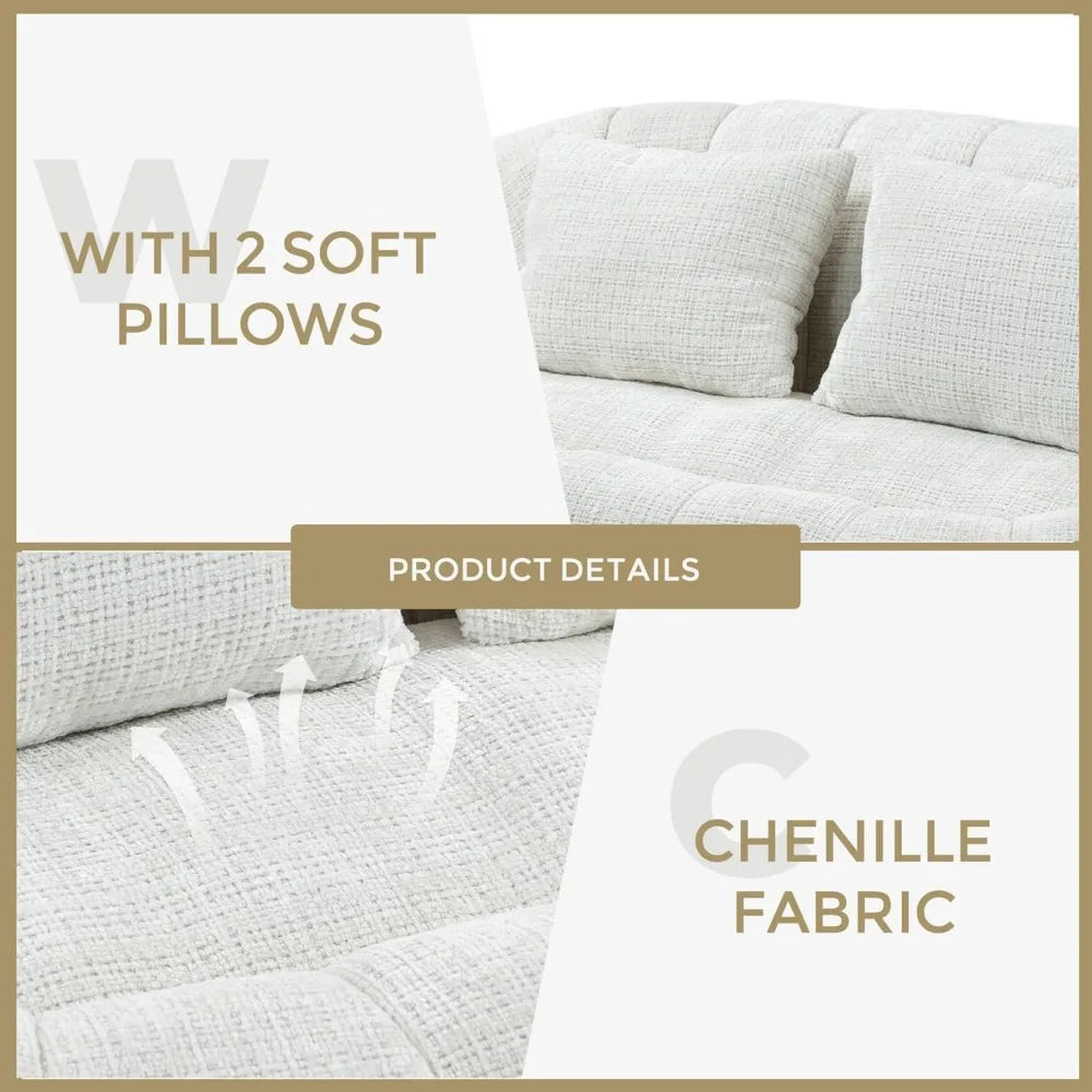Loveseat Bean Bag Sofa – 57" Chenille