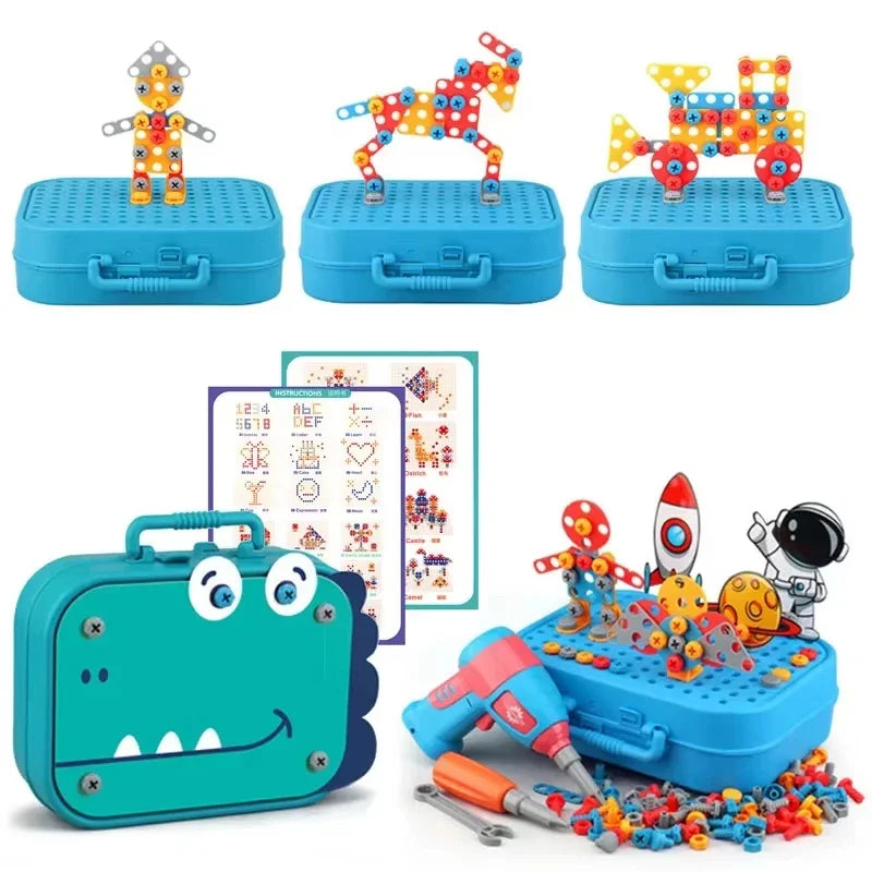 Kids Tool Set with Electric Drill – 3D Puzzle Educational Pretend Play Toy