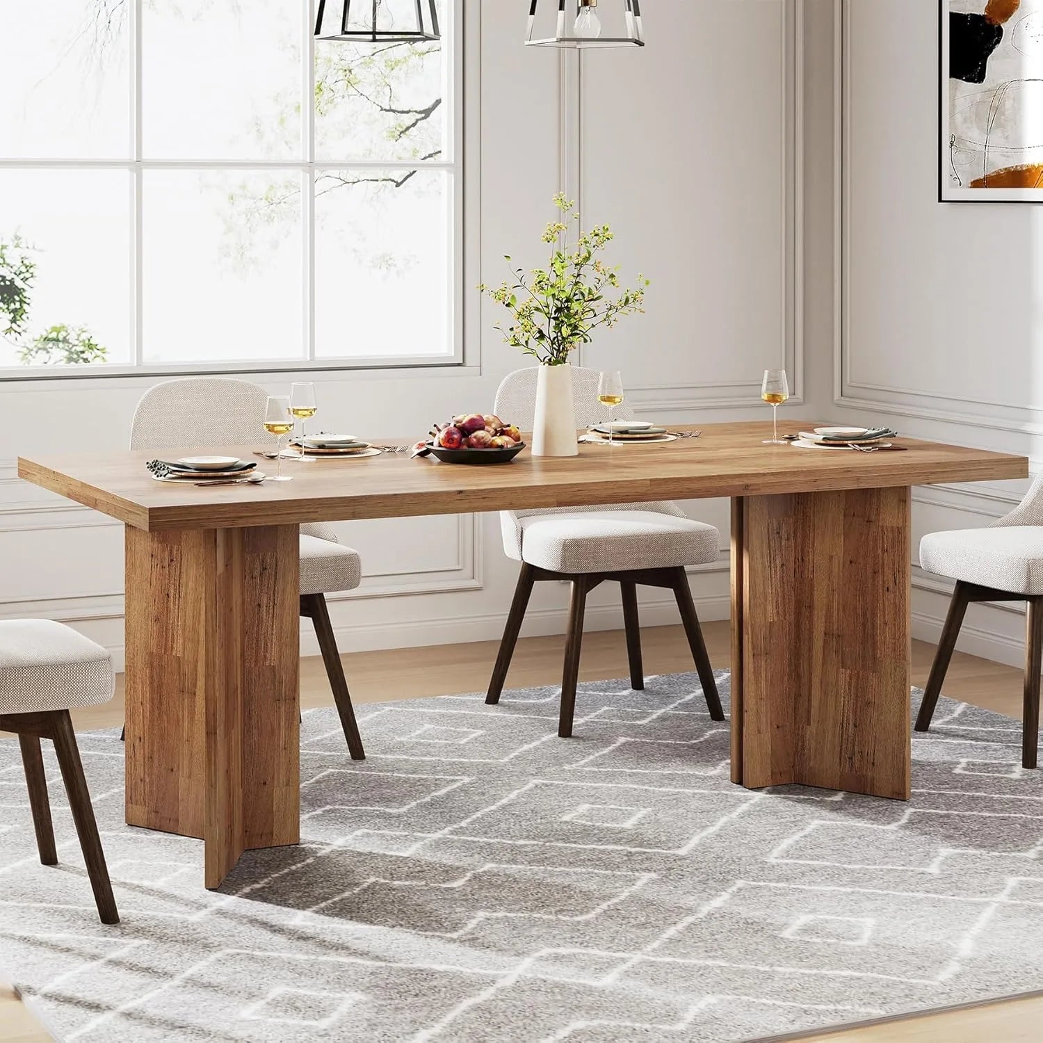 Farmhouse 63" Dining Table – Spacious & Durable