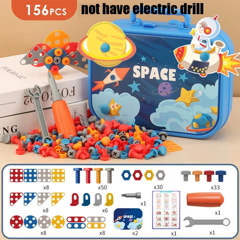 Kids Tool Set with Electric Drill – 3D Puzzle Educational Pretend Play Toy