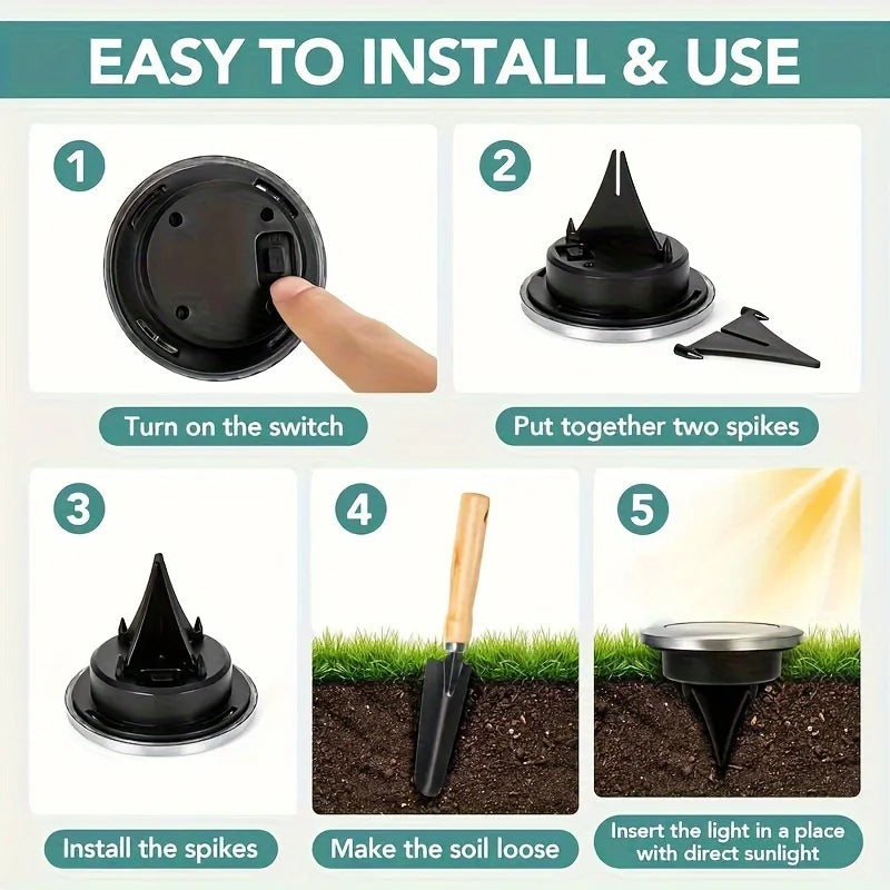 8-Pack Solar LED Garden Lights – Waterproof Outdoor Pathway Lamps