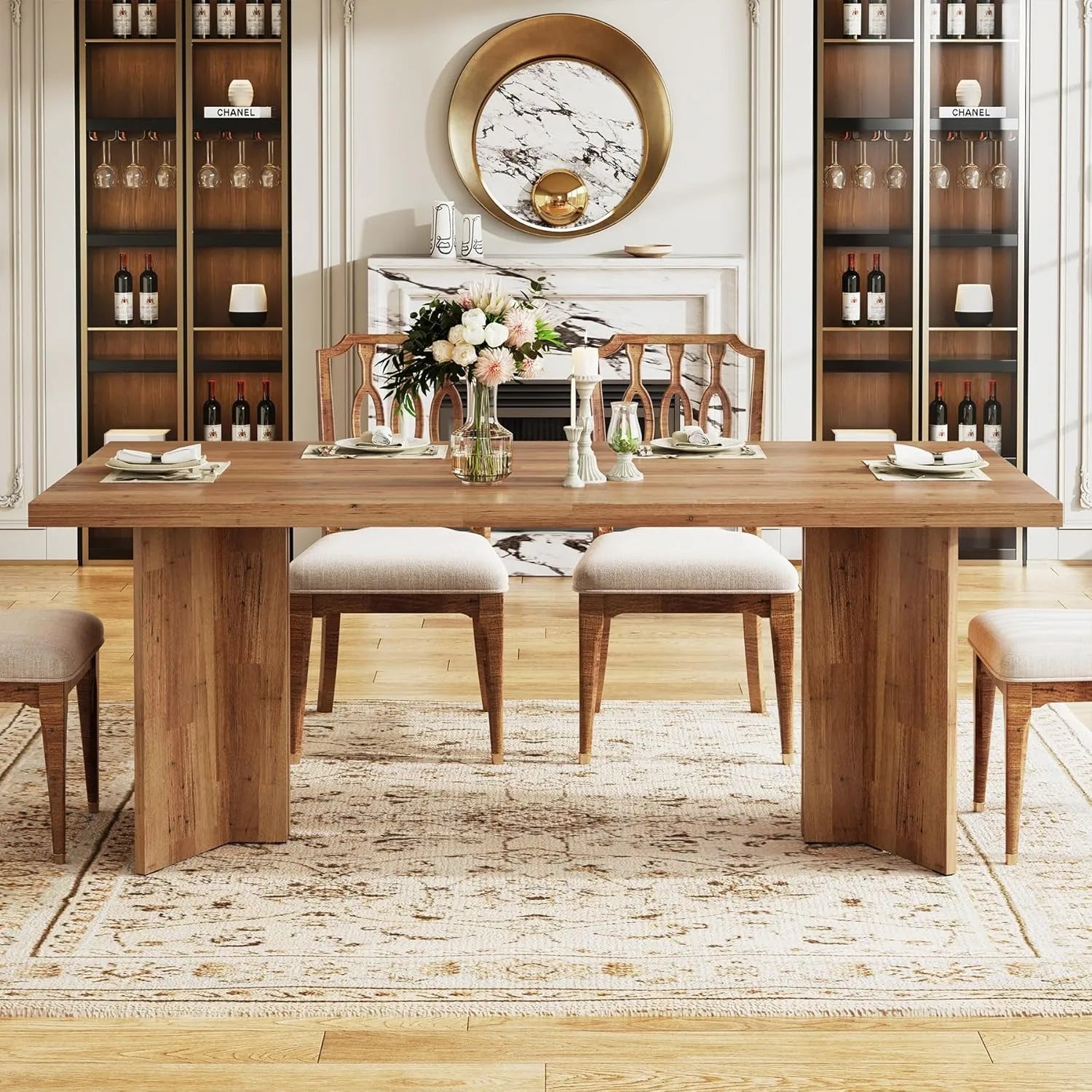 Farmhouse 63" Dining Table – Spacious & Durable